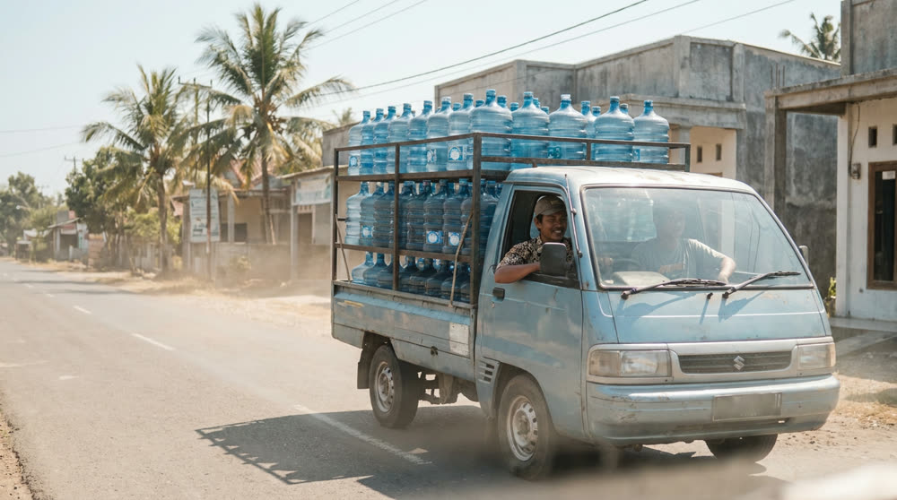 Truk pengangkut galon
